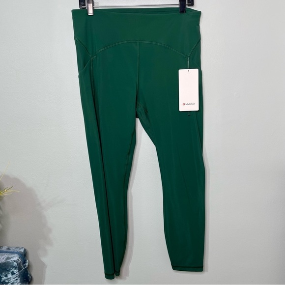 Lululemon Power Thru High Rise Tight Athletic Leggings Everglade Green 12 NWT - Picture 9 of 11